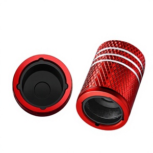 Tapa de válvula de aleación de aluminio estilo americano de 17 mm con anillo de sellado incorporado para protección contra el polvo de neumáticos de coche - Product Image 1