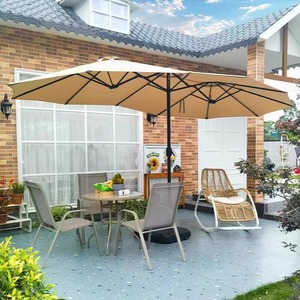 <span class=keywords><strong>Sombrilla</strong></span> gemela de doble cara para patio/SOL/playa de diseño moderno directa de fábrica para muebles de exterior, uso en parque y jardín - Product Image 1