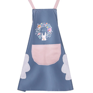 Flower Rabbit <b>Apron</b> for Women, <b>Waterproof</b> and Oil-proof Cartoon Hand-Wipeable Cover, Work Clothes, Waistband for Men and Women - Product Image 5