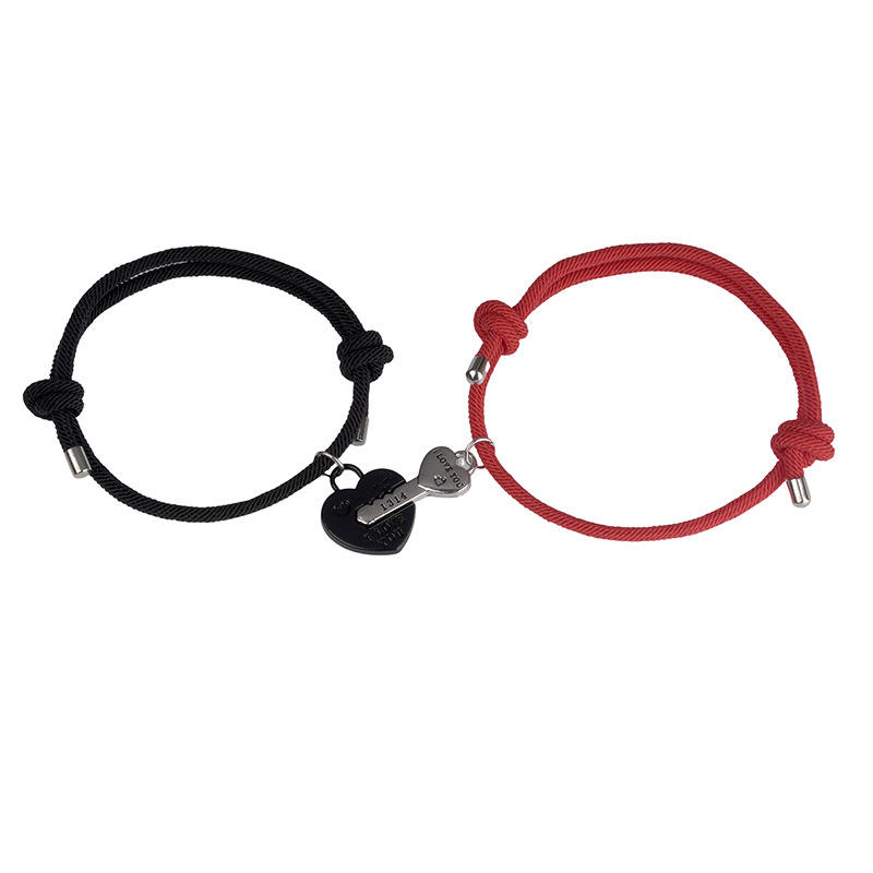 Fashion Stainless Key and Lock Pendant Magnetic Bracelet for