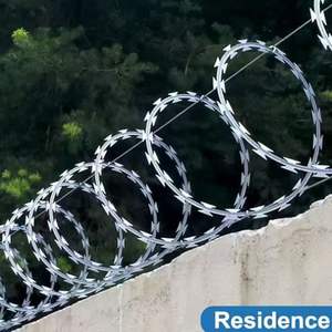 <b>Garden</b> 1.8mm 2mm Anti Climb High Quality Galvanized Iron Razor Barbed <b>Wire</b> Coil 200m 500m Airport Prison - Product Image 6