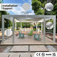 Pérgola Bioclimática Motorizada de Aluminio Impermeable ANCSEM, con Protección Ultravioleta, para Jardín, Patio, Terraza y Entretenimiento al Aire Libre