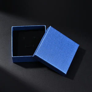 Jewelry <b>Box</b> Square Blue Paper Hard Plain Stripe Processing Customization <b>BOX</b> 002 Jewelry Gift Packaging - Product Image 4