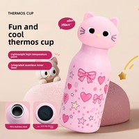 Bouteille isotherme en acier inoxydable 316 avec design tête de chat en silicone, grande capacité, anti-fuite, portable, pour usage extérieur