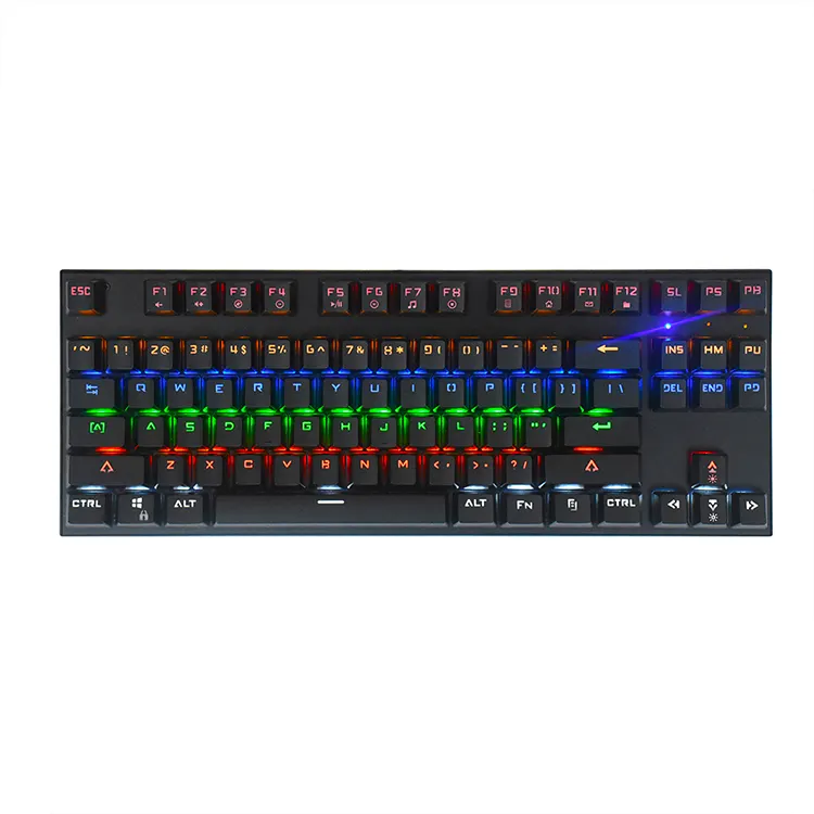 Laptop Keyboard 87 keys waterproof RGB mechanical gaming keyboard with multimedia function keys