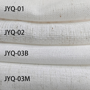 Tela de gasa transparente de <span class=keywords><strong>lino</strong></span> blanco de lujo de 280cm de ancho textil para el hogar <span class=keywords><strong>bordado</strong></span> Jacquard Slub estilo elegante para cortina de sala de estar - Product Image 4