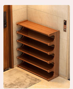 Zapatero Desmontable Multicapa Clásico de Bambú Nan y Tablero Compuesto para Cocina, Sala de Estar, Garaje, Baño - Almacenamiento Estrecho - Product Image 1