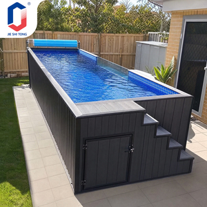 Above Ground Fiberglass Container <b>Pool</b> Factory Pre-installed Pipes & Galvanized Steel <b>Frame</b> for Backyard Family Swimming <b>pool</b> - Product Image 2