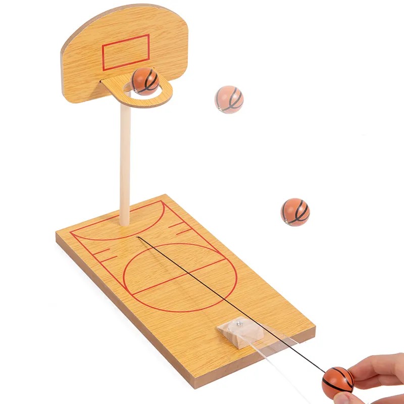 Mumoni Mini Tabletop Basketball Game Funny Wooden Finger Basketball Toys Children Hand-eye Coordination Toys