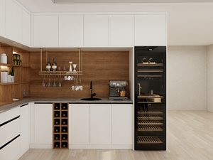 Модульный кухонный гарнитур из массива дерева на заказ с раковиной и смесителем, современный дизайн для строительства домов - Product Image 3