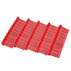 Etiqueta de oreja de oveja, <span class=keywords><strong>cabra</strong></span>, Color rojo, plástico, con números, <span class=keywords><strong>animales</strong></span> de <span class=keywords><strong>cabra</strong></span> - Product Image 2