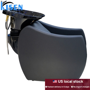 Silla de masaje eléctrica de lujo, moderna, de cuero negro, sin plomería, para salón de belleza, Kisen, envío gratis, gran oferta. - Product Image 1
