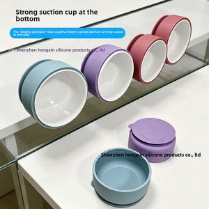 Tazón de Porcelana Personalizado para Bebé con Succión, Sin Cuchara, Libre de BPA, Tazón de Silicona de Grado Alimenticio con Succión - Product Image 3