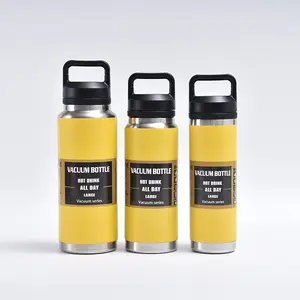 wholesale double wall stainless steel vacuum flask insulated sport water bottle with Handle Lid