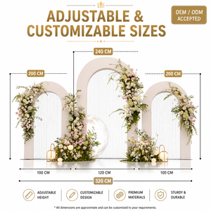 Kustom putih PVC latar belakang lengkung berdiri elegan akrilik pernikahan latar belakang lengkung untuk dekorasi panggung - Product Image 3
