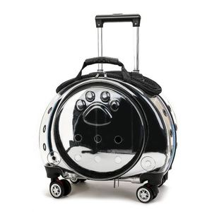 Hard Wheels Rolling Cat Travel With Telescoping Handle <b>Pet</b> <b>Carrier</b> for Cats Dogs Promotion Gift - Product Image 2