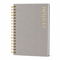 Carnet à spirale A5 en lin, 80 feuilles, avec logo personnalisé, cadeau promotionnel, journal pour l'école, le bureau et la papeterie professionnelle