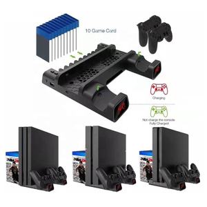 Soporte de carga multifuncional con indicador LED, ventilador de refrigeración, almacenamiento de tarjeta de juego para <span class=keywords><strong>PS4</strong></span> / <span class=keywords><strong>SLIM</strong></span> / PRO - Product Image 2