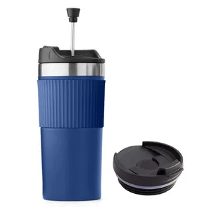 2 in 1 Travel French Press Coffee Maker, Portable 18 oz Tumbler Coffee French Press for Ground Coffee & Tea Leaves