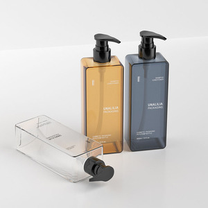 Chai nhựa PETG trong suốt hình chữ nhật 300ml 10oz có vòi bơm, dùng đựng dầu gội, dầu xả, bao bì mỹ phẩm tùy chỉnh - Product Image 4