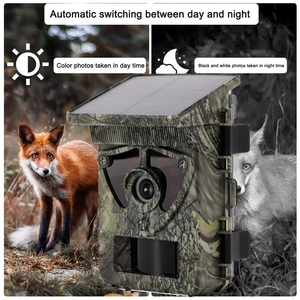 Caméra de surveillance de la faune en extérieur, vidéo 8k, 60MP, panneau solaire, vision nocturne <span class=keywords><strong>thermique</strong></span>, étanche IP67, caméra de <span class=keywords><strong>chasse</strong></span> - Product Image 2