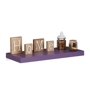 紫色中密度纤维板易安装装饰家居家具木质浮动壁架