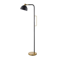 Lampe de sol d'angle en laiton noir au design moderne, avec base en métal lourd, lampe de chevet