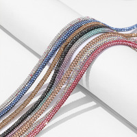 Chaînes de strass en verre brillant multicolores Selina Crystal SS4/SS6, chaînes en rouleau pour la décoration et la garniture de vêtements