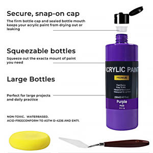 Vente chaude 2025, 18 couleurs, 250 ml, grand flacon de peinture acrylique, ensemble de peinture acrylique, sûr, non toxique, professionnel, fournitures d'art pour le verre, vente en gros - Product Image 4