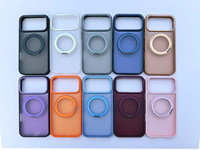 Étui de téléphone antichoc magnétique mat avec support rotatif en métal à 360° pour iPhone 15 Pro Max, coques de téléphone pour iPhone 18, 17, 16, 15, 14, 13