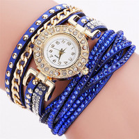 Produsen Grosir Jam Tangan Wanita Berhias Model Fashion Tali Panjang Jam Tangan Quartz untuk Wanita