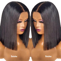 Perruques courtes bob pas chères avec dentelle frontale HD, perruques pour femmes, style brésilien et vietnamien, moelleuses et douces, pour femmes noires, en stock