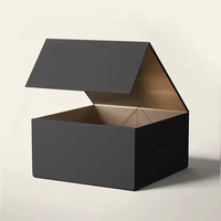 Boîte cadeau pliante magnétique de luxe en carton rigide recyclable, avec finition dorée et laminage mat, design professionnel, taille personnalisée