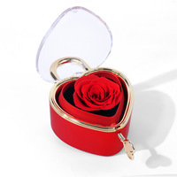 AYOYO Nieuwe Aanwinst Hartvormig Slot Flip Rozen Juwelendoosje Ge conserveerde Roos Valentijnsdag Cadeaubox