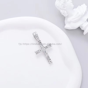 Classic Simple <b>Cross</b> Pendant, Zircon Light Luxury Fashion <b>Cross</b> Necklace, Necklace Men's and Women's Jewelry - Product Image 4