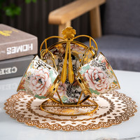 Service à café et à thé en céramique de style européen, 10 pièces, luxe léger, pour salons de beauté, décoration de la maison et du salon