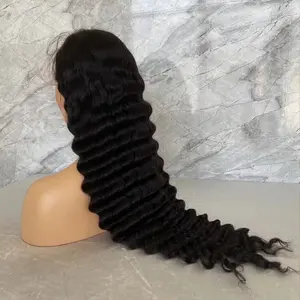 Fast shipping deepwave frontal wig wholesale price 13x6 deepwave lace frontal wigs human hair loose deepwave in warehouse