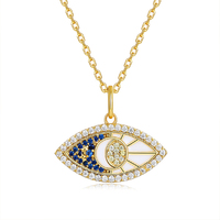 Turkish Evil Eye Necklace, 14 k Gold Plated