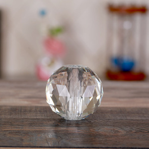 Solid Faceted Crystal Glass <strong>Sphere</strong> <strong>Ball</strong> with Hole MH-Q0233 - Product Image 5