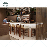 Led personnalisées pour la maison MIni Bar Comptoir Design Luxueux Marbre translucide Commercial Restaurant Meubles Bar Design d'intérieur