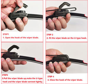 All Season Car Accessories Auto Parts Universal Car Wiper Blade <b>J</b>-<b>Hook</b> Soft Frameless Rubber Car Windshield Wipers - Product Image 5