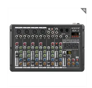 Penjualan terlaris konsol mixing 8 Channel Audio Mixer console 48V Digital Blue Tooth penggunaan Audio profesional dengan speaker amplifier