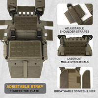 Chaleco Táctico Ligero con Sistema MOLLE Cortado con Láser para Exteriores, con Bolsa Abdominal Desmontable, Equipo de Combate