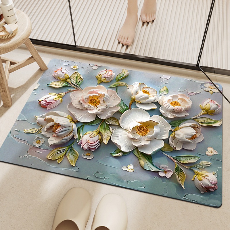 Cesta de flores en relieve