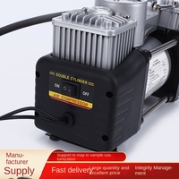 Pompe de gonflage de pneus portable YZ double cylindre 12V haute puissance 180W en métal pour voiture