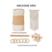 Cordon Macramé 2mm Corde Coton Kit Macramé pour Bolso Macramé Tenture Murale Porte-clés Napperon Rideaux Boho