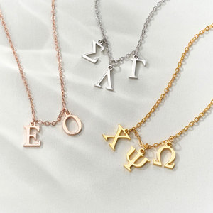 Collar Personalizado de Acero Inoxidable con Letras Griegas para Hermandad, Idea de Regalo para Cumpleaños, Graduación, Día de la Bid, Regalo para Hermanas Mayores y Menores - Product Image 4