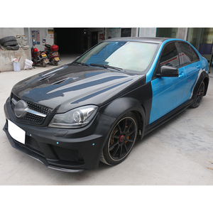 Kit de Mejora para Auto, Fibra de Carbono Húmeda, Parachoques Delantero y Trasero, Capó, Guardabarros, Nuevo, Compatible con Benz Clase C 2012-2014 W204 <span class=keywords><strong>Black</strong></span> Series - Product Image 4