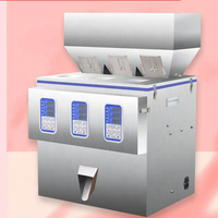 Máquina de llenado de polvo y gránulos de té y alimentos, eléctrica, totalmente automática, de 3 cabezales, con capacidad ajustable (1-100g) para envasado cuantitativo en bolsas.