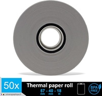 Rouleaux de papier thermique TPE UNIVERS GRAPHIQUE pour terminaux de cartes de crédit Ingenico IWL220 (Pack de 50) - Cadeau